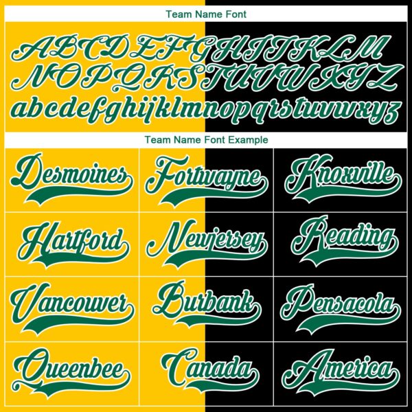 Custom Black Kelly Green Yellow-White Split Fashion Hockey Lace Neck Jersey