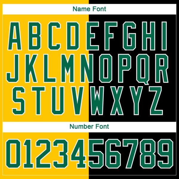 Custom Black Kelly Green Yellow-White Split Fashion Hockey Lace Neck Jersey