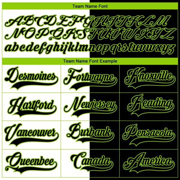 Custom Black Neon Green-White Split Fashion Hockey Lace Neck Jersey