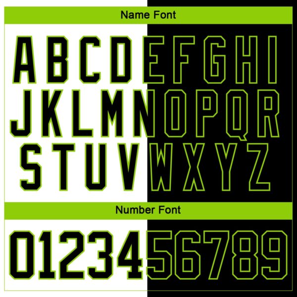 Custom Black Neon Green-White Split Fashion Hockey Lace Neck Jersey