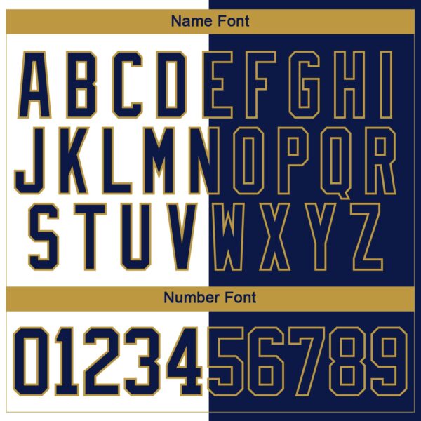 Custom Navy Old Gold-White Split Fashion Hockey Lace Neck Jersey