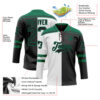 Custom Black Kelly Green-White Split Fashion Hockey Lace Neck Jersey