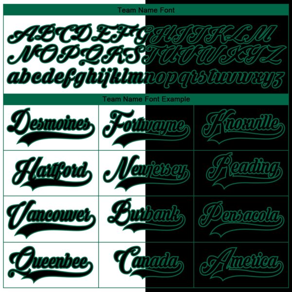 Custom Black Kelly Green-White Split Fashion Hockey Lace Neck Jersey