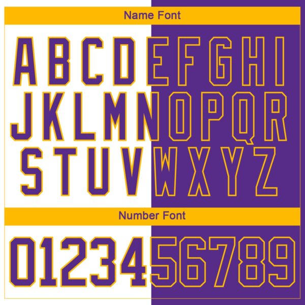 Custom Purple Gold-White Split Fashion Hockey Lace Neck Jersey