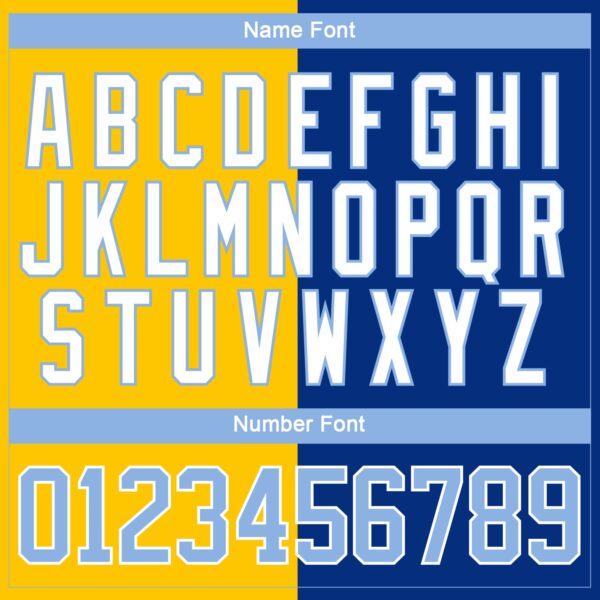 Custom Royal Light Blue Yellow-White Split Fashion Hockey Lace Neck Jersey