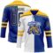 Custom Royal Gold-White Split Fashion Hockey Lace Neck Jersey