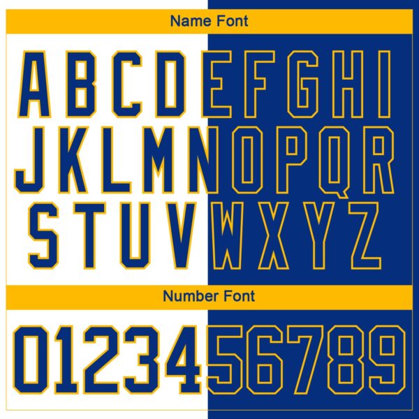 Custom Royal Gold-White Split Fashion Hockey Lace Neck Jersey