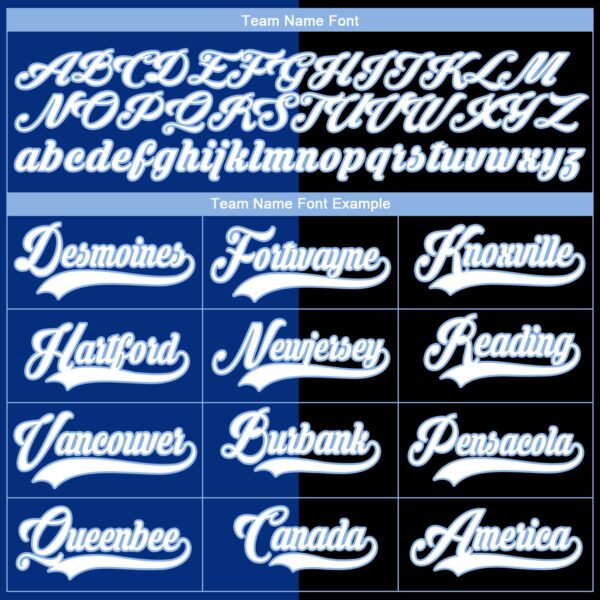 Custom Black White Royal-Light Blue Split Fashion Hockey Lace Neck Jersey