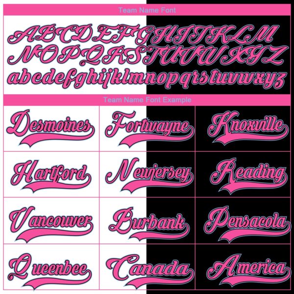 Custom Black Light Blue Pink-White Split Fashion Hockey Lace Neck Jersey