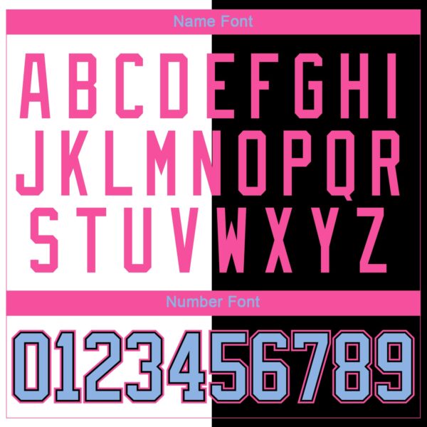 Custom Black Light Blue Pink-White Split Fashion Hockey Lace Neck Jersey