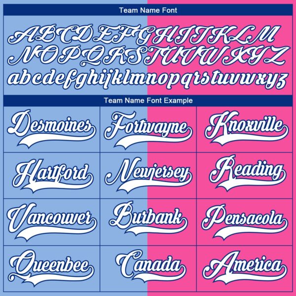 Custom Pink Royal Light Blue-White Split Fashion Hockey Lace Neck Jersey