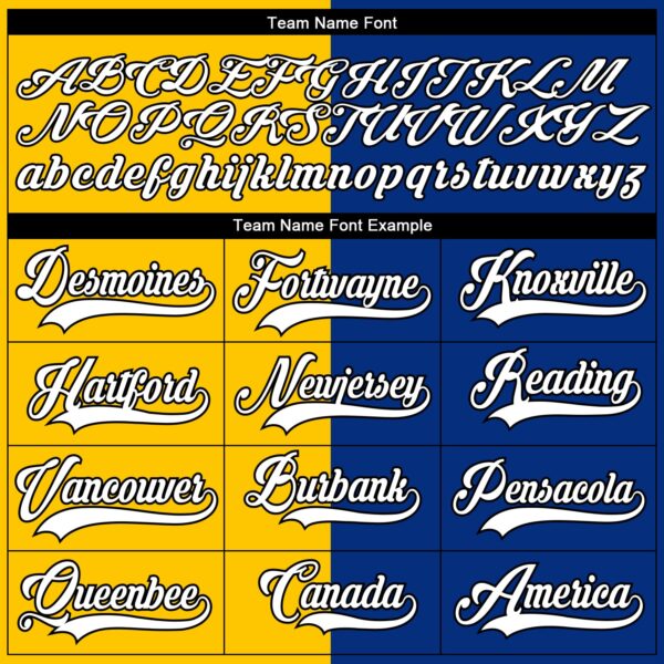 Custom Royal Black Yellow-White Split Fashion Hockey Lace Neck Jersey