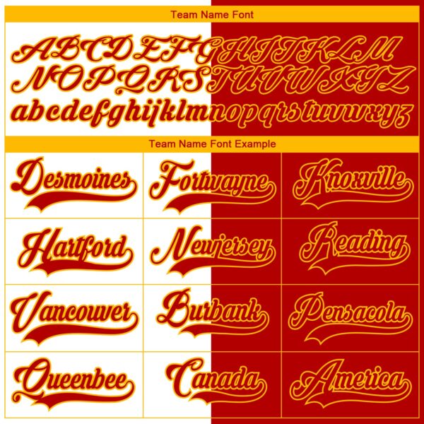 Custom Red Gold-White Split Fashion Hockey Lace Neck Jersey