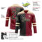 Custom Crimson Black-Cream Split Fashion Hockey Lace Neck Jersey