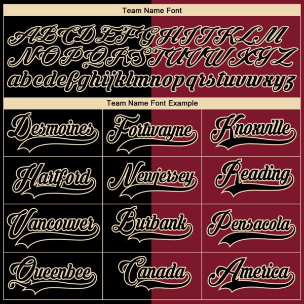 Custom Crimson Black-Cream Split Fashion Hockey Lace Neck Jersey