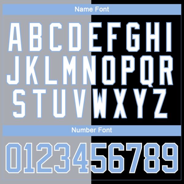 Custom Black Light Blue Gray-White Split Fashion Hockey Lace Neck Jersey