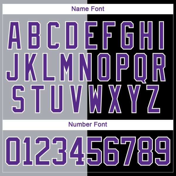 Custom Black Purple Gray-White Split Fashion Hockey Lace Neck Jersey