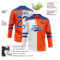 Custom Orange Royal-White Split Fashion Hockey Lace Neck Jersey