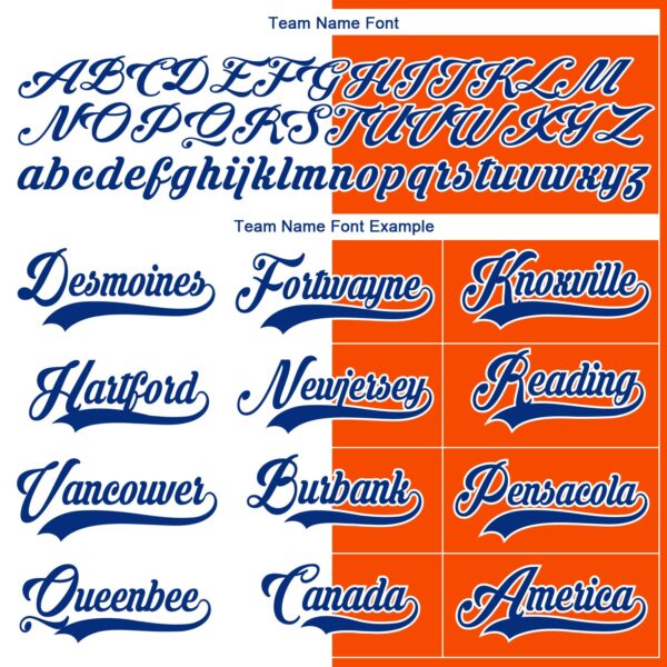 Custom Orange Royal-White Split Fashion Hockey Lace Neck Jersey