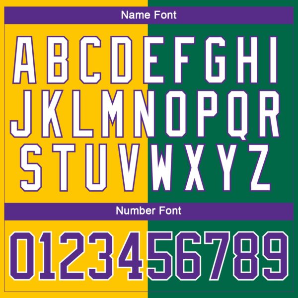 Custom Kelly Green Purple Yellow-White Split Fashion Hockey Lace Neck Jersey