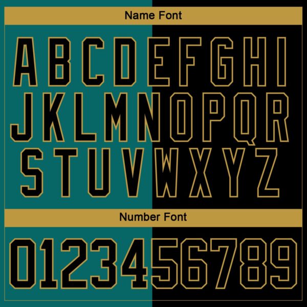 Custom Black Teal-Old Gold Split Fashion Hockey Lace Neck Jersey