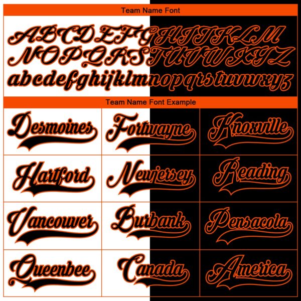 Custom Black Orange-White Split Fashion Hockey Lace Neck Jersey