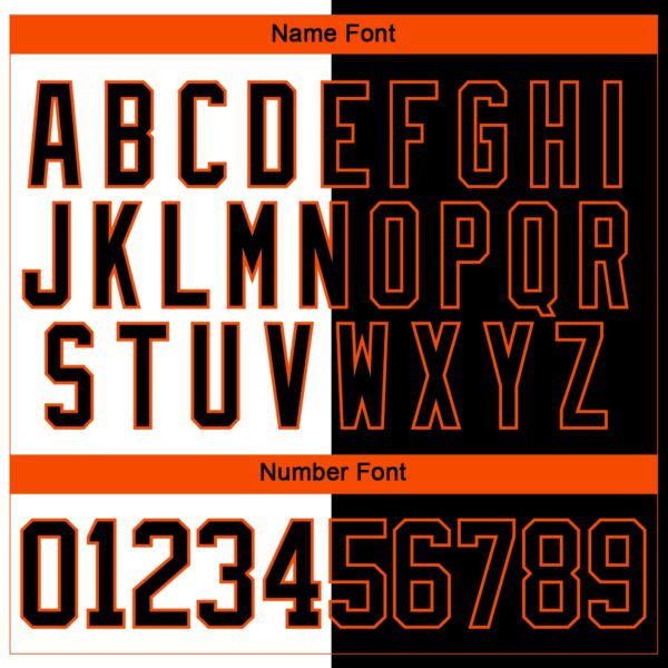 Custom Black Orange-White Split Fashion Hockey Lace Neck Jersey