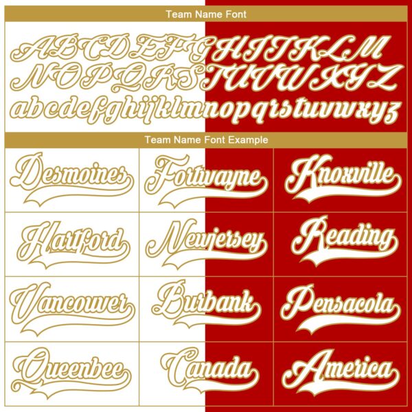 Custom Red Old Gold-White Split Fashion Hockey Lace Neck Jersey