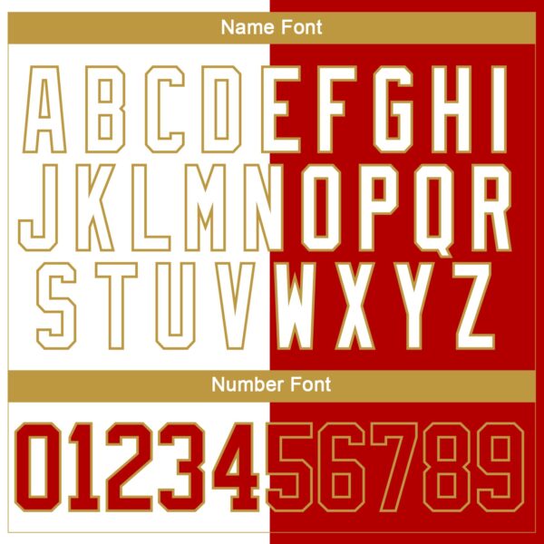 Custom Red Old Gold-White Split Fashion Hockey Lace Neck Jersey