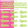 Custom White Neon Green-Pink Split Fashion Hockey Lace Neck Jersey