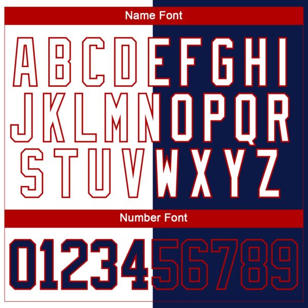 Custom Navy Red-White Split Fashion Hockey Lace Neck Jersey