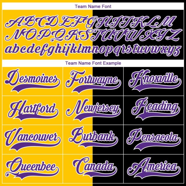 Custom Black Purple Yellow-White Split Fashion Hockey Lace Neck Jersey