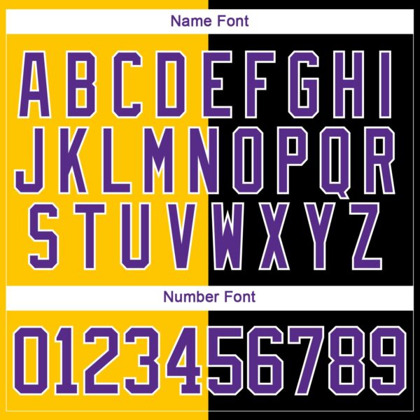 Custom Black Purple Yellow-White Split Fashion Hockey Lace Neck Jersey