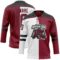 Custom Crimson Black-White Split Fashion Hockey Lace Neck Jersey