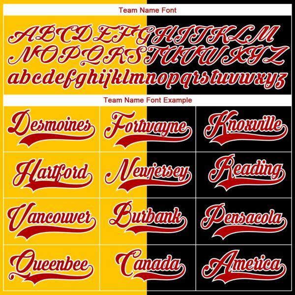 Custom Black Red Yellow-White Split Fashion Hockey Lace Neck Jersey