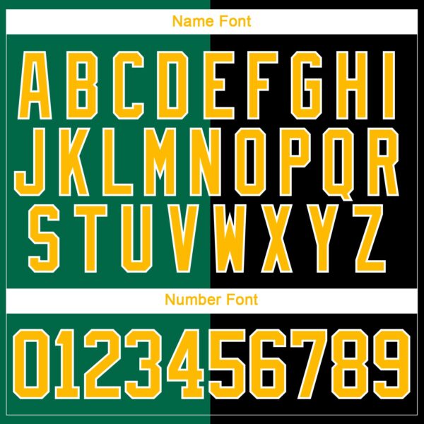 Custom Black Gold Kelly Green-White Split Fashion Hockey Lace Neck Jersey