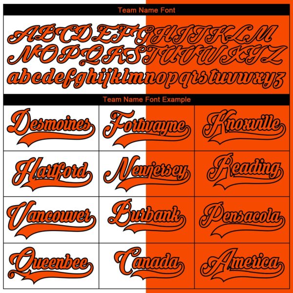 Custom Orange Black-White Split Fashion Hockey Lace Neck Jersey