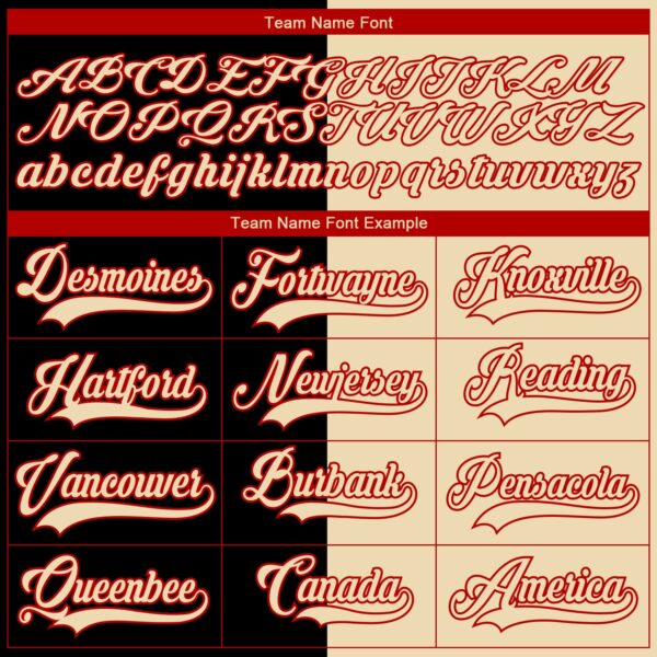 Custom Cream Black-Red Split Fashion Hockey Lace Neck Jersey