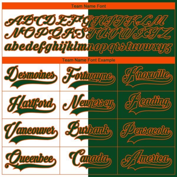 Custom Green Orange-White Split Fashion Hockey Lace Neck Jersey