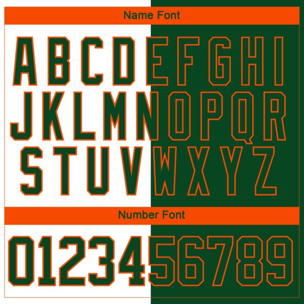 Custom Green Orange-White Split Fashion Hockey Lace Neck Jersey