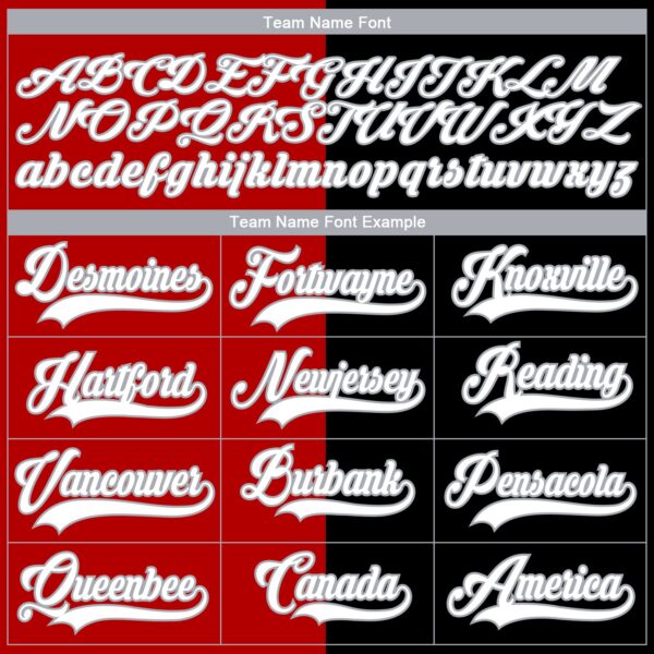 Custom Black White Red-Gray Split Fashion Hockey Lace Neck Jersey