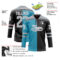 Custom Black Gray Panther Blue-White Split Fashion Hockey Lace Neck Jersey