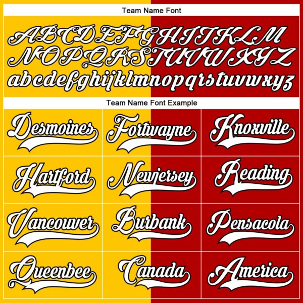 Custom Red Black Yellow-White Split Fashion Hockey Lace Neck Jersey