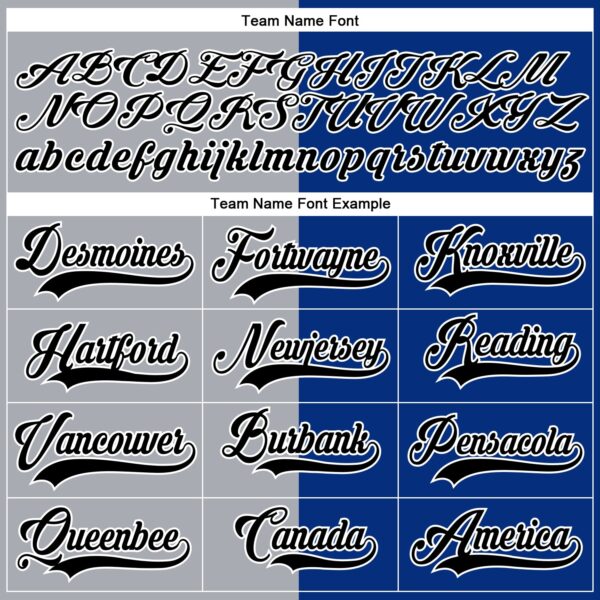 Custom Royal Black Gray-White Split Fashion Hockey Lace Neck Jersey