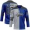 Custom Royal Black Gray-White Split Fashion Hockey Lace Neck Jersey