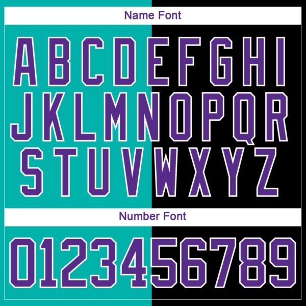 Custom Black Purple Aqua-White Split Fashion Hockey Lace Neck Jersey