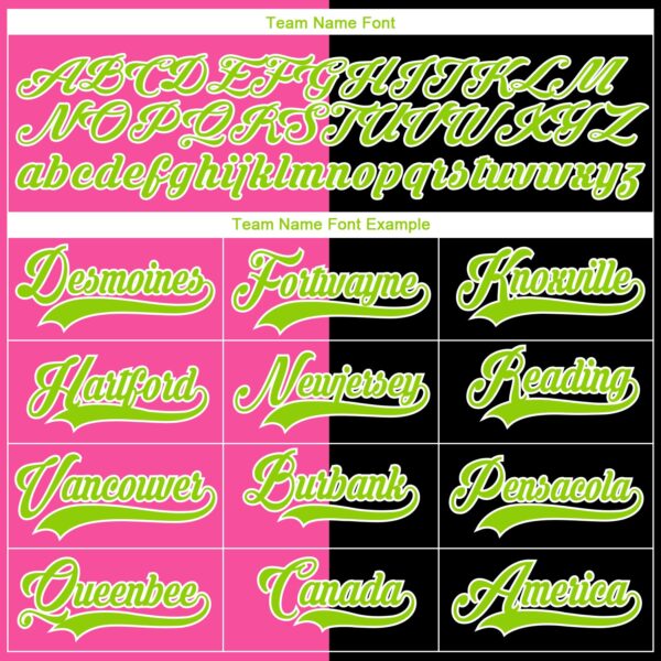 Custom Black Neon Green Pink-White Split Fashion Hockey Lace Neck Jersey