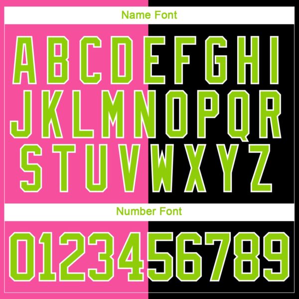 Custom Black Neon Green Pink-White Split Fashion Hockey Lace Neck Jersey