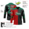 Custom Black Kelly Green Red-White Split Fashion Hockey Lace Neck Jersey