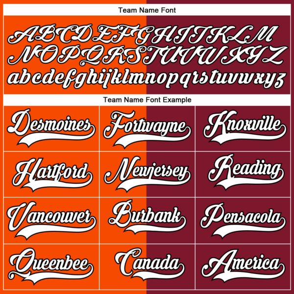 Custom Crimson White Orange-Black Split Fashion Hockey Lace Neck Jersey